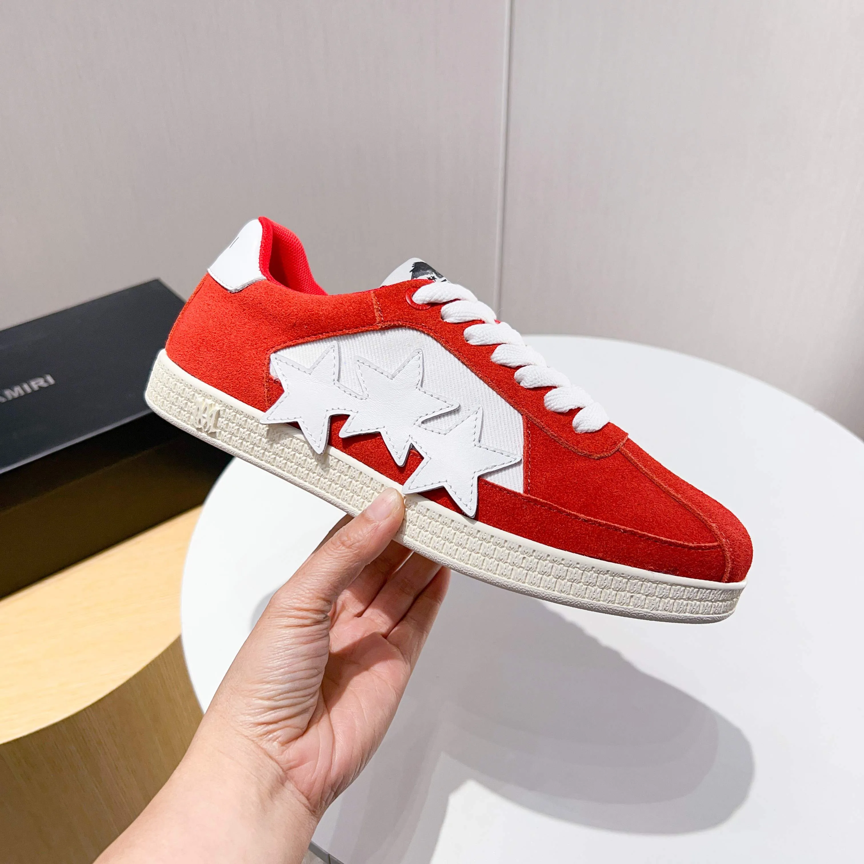 Men's shoes 💰420 [New style] 🌲🌲Balmain - New Amiri trendy shoes, low-top casual sports shoes, the same style as celebrities, made of selected pebbled cowhide and frosted cowhide, original outsole, comfortable on the feet, high-end workmanship, welcome to buy. Size: 39-45 (46 customized)